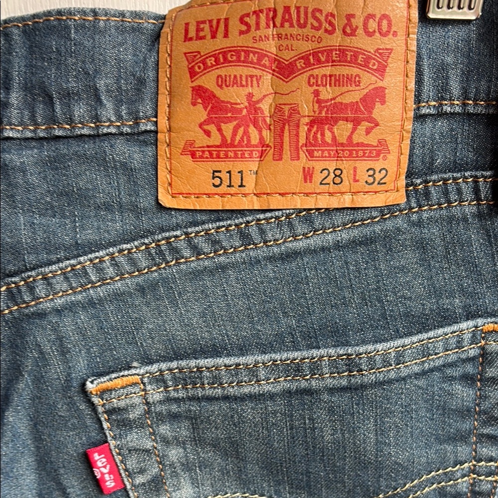 Levi’s Blue Straight-Leg Jeans with Regular Fit size Unisex 28x32 - Picture 5 of 11